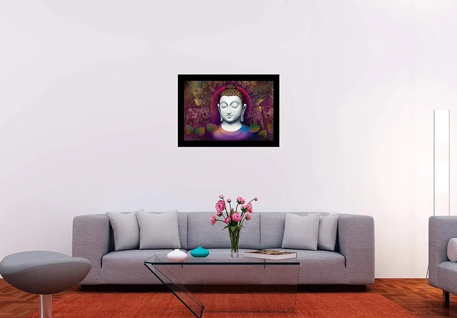 Lifehaxtore Positive Aura Buddha Art Framed Painting