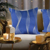Urban Space Decorative Gold Foil Cushion Cover Set of 2 Cushion Covers for Sofa, Bedroom, Living Room Double Wave Navy