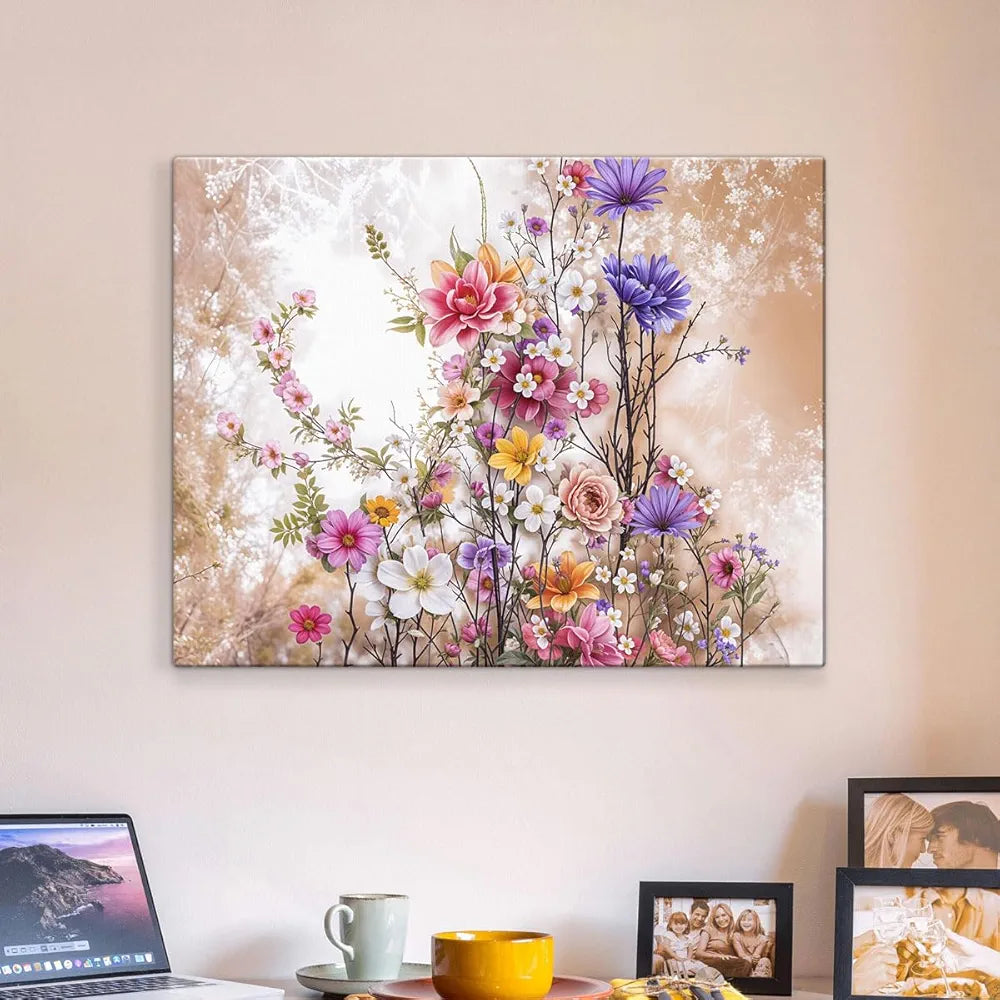 ArtX Canvas Floral Paintings for Living Room Big Size Scenery Flowers Painting