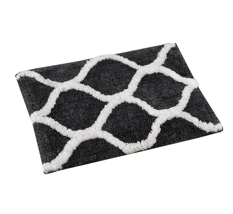 Aerohaven Glorious Super Soft Microfiber Designer Anti Slip Bathmat Grey Colour