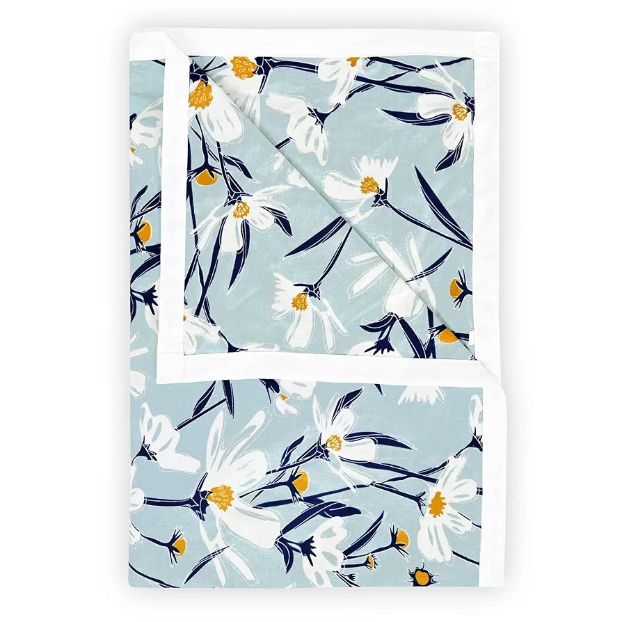 Divine Casa Floret 100% Cotton Single Dohar 120 GSM Soft & Lightweight Throw Blanket Colour Water Orchid