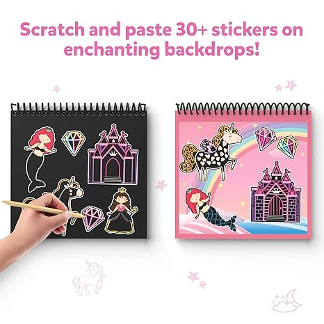 Skillmatics Paper Magical Scratch Art Book Unicorns & Princesses Multicolour Activity