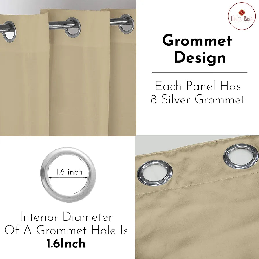 Divine Casa Super Satin Blackout Door Curtains Solid Panels for Complete Light Block Size 7 Feet Colour Cherry Red (Pack of 2)