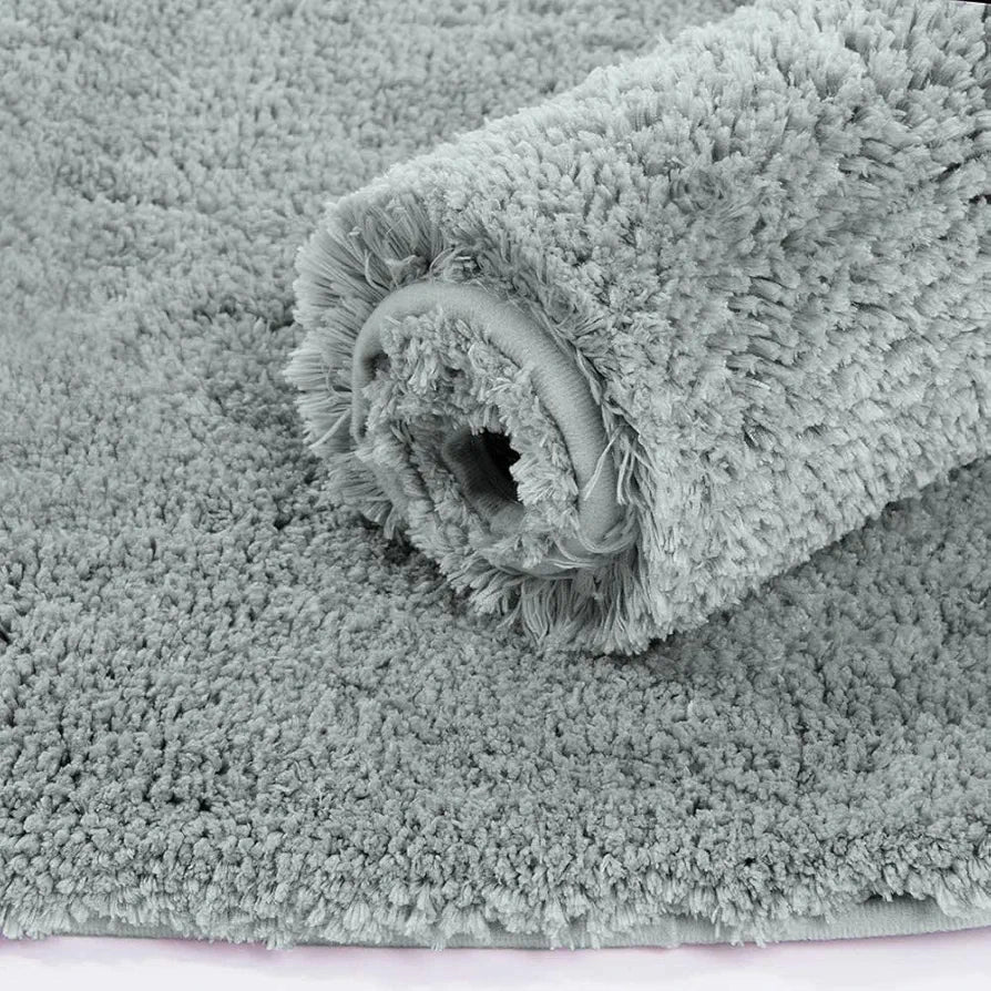 Luxe Home International Bath Mat Super Soft Ultra Absorbent Rectangular Mat Colour Grey (Pack of 2)