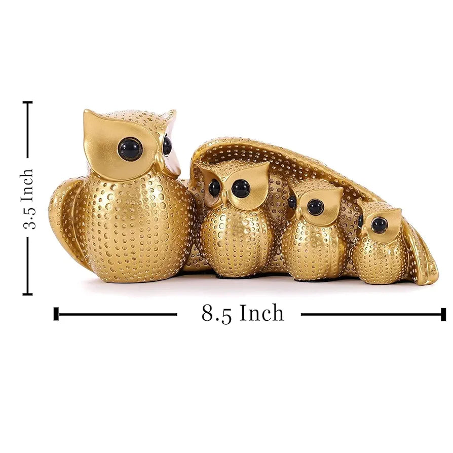 Xtore Golden Owl Family  for Home Decor