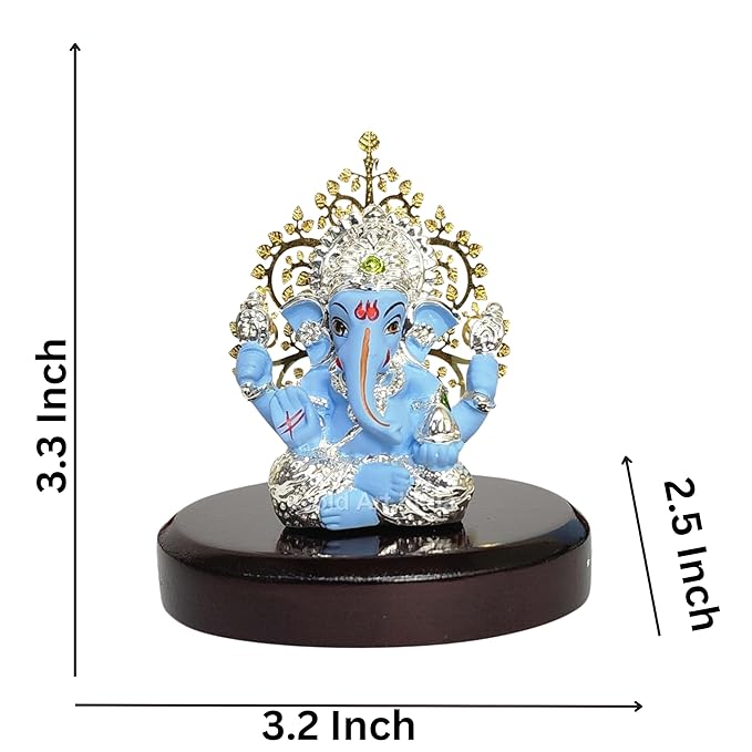 Gold Art India Lord Ganesha Idol Kalpavruksh Tree for Home Entrance Ganesh Ji Colour Blue