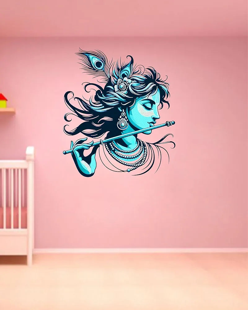 Rng Graphics Pvc Vinyl Self Adhesive Little Krishna Wall Sticker Multicolor 50 Cm X 43cm DW-130L