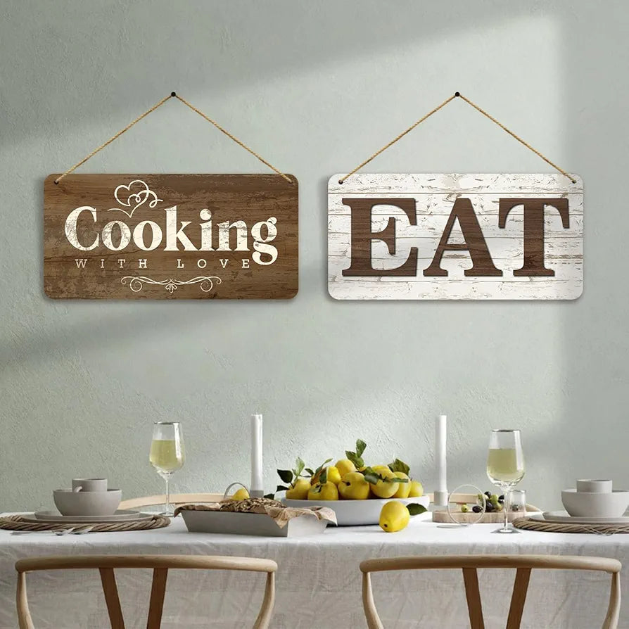 Kotart Kitchen Quotes Wooden Wall Art Hanging for Restaurant Bar Dianing Area 4