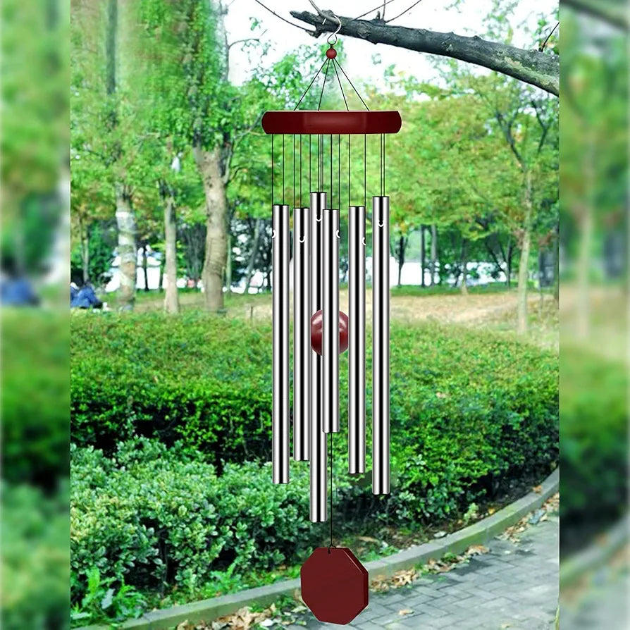 Memorial Wind Chimes Outdoor Large Deep Tone Personalized with 6 Tuned Tubes