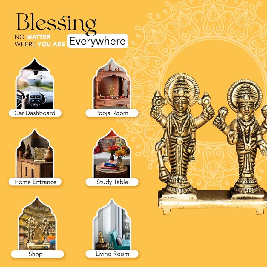 Ekhasa Pure Brass Vishnu Laxmi Murti for Puja