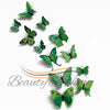 Xtore 12Pcs 3D Home Decor Butterfly Comes with Sticking Pad Olive Green