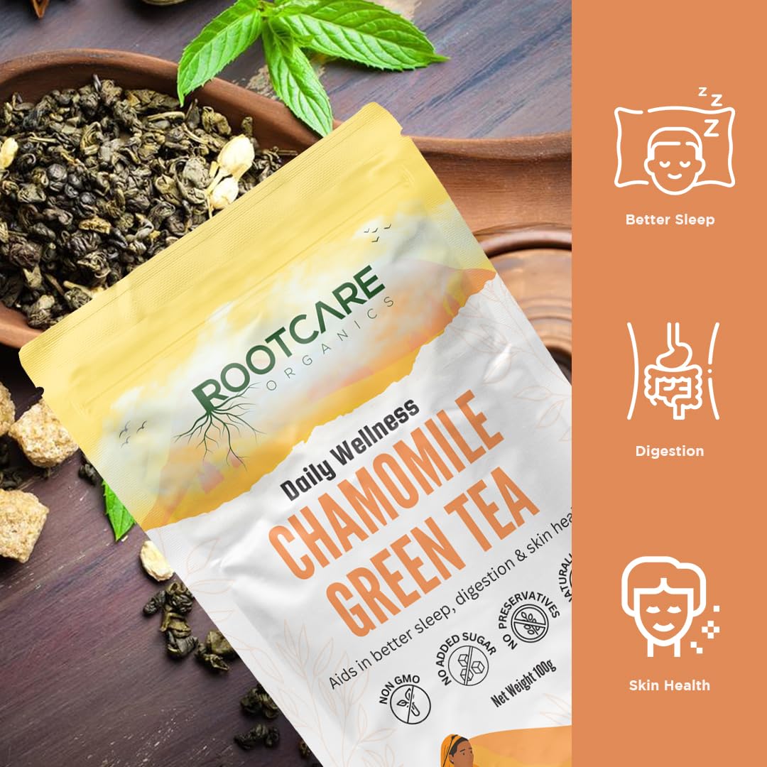 Rootcare Organics Chamomile  Green Tea - 100 gms