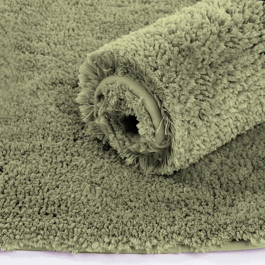 Luxe Home International Microfiber Bath Mat Super Soft Non Slip Vegas Rectangular Mats 45x75 cm Colour Green