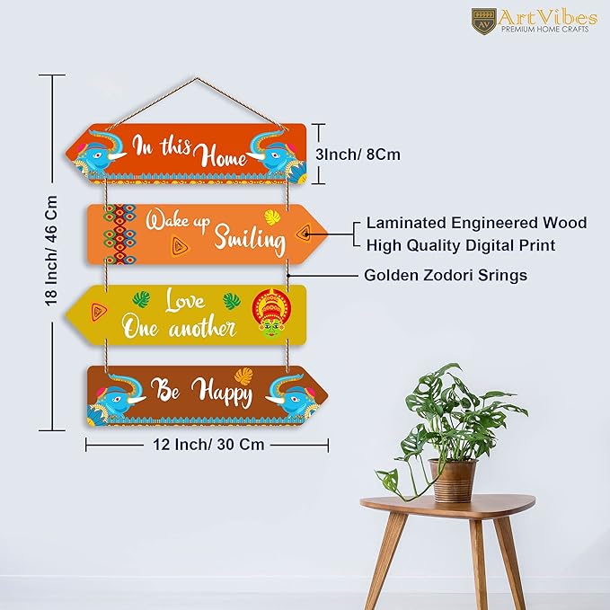 Artvibes Motivational Quotes Decorative Wall Art Mdf Wall Hanger for Living Room