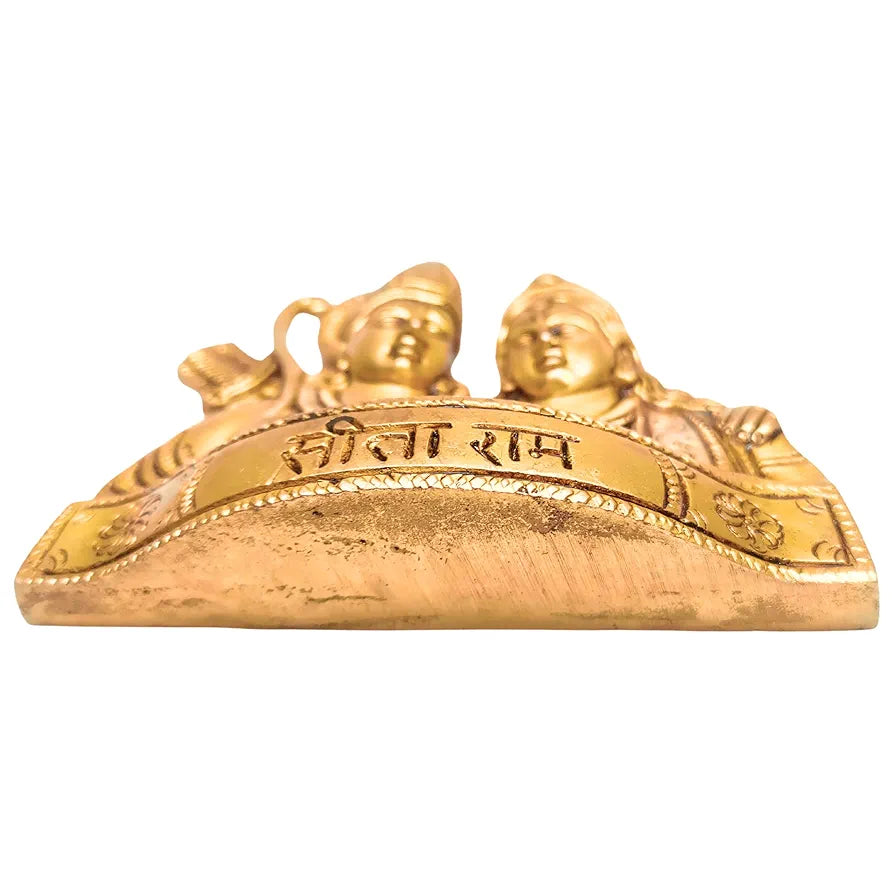anciently Sita Ram Bust Statue Home Decor | Seetha Rama Idol Brass | Seetharama Bust Size Idol, Brass, Gold Colour, 1 Piece