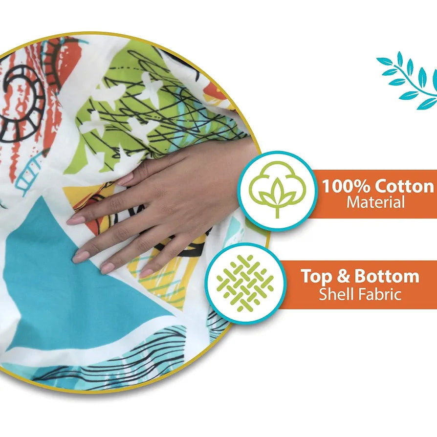 Divine Casa 100% Cotton Double Bed Dohar Lightweight AC Blanket Soft & Breathable Summer Quilt Colour Lime Punch