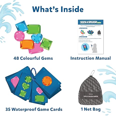 Skillmatics Seek & Splash Bath Toys Search and Find Gem Game Bathtub Baby Pool & Summer Toys