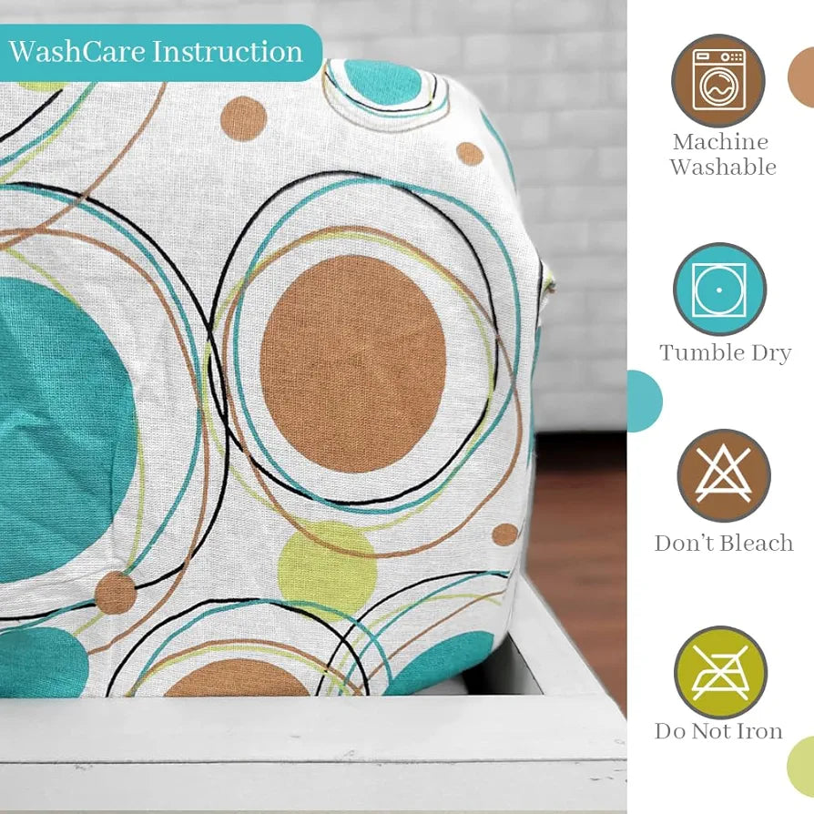 Divine Casa 144 TC Polka Dots White Skin Friendly 100% Cotton Double Bed Sheet Queen Size Elastic Fitted Colour Biscuit Baltic Sea