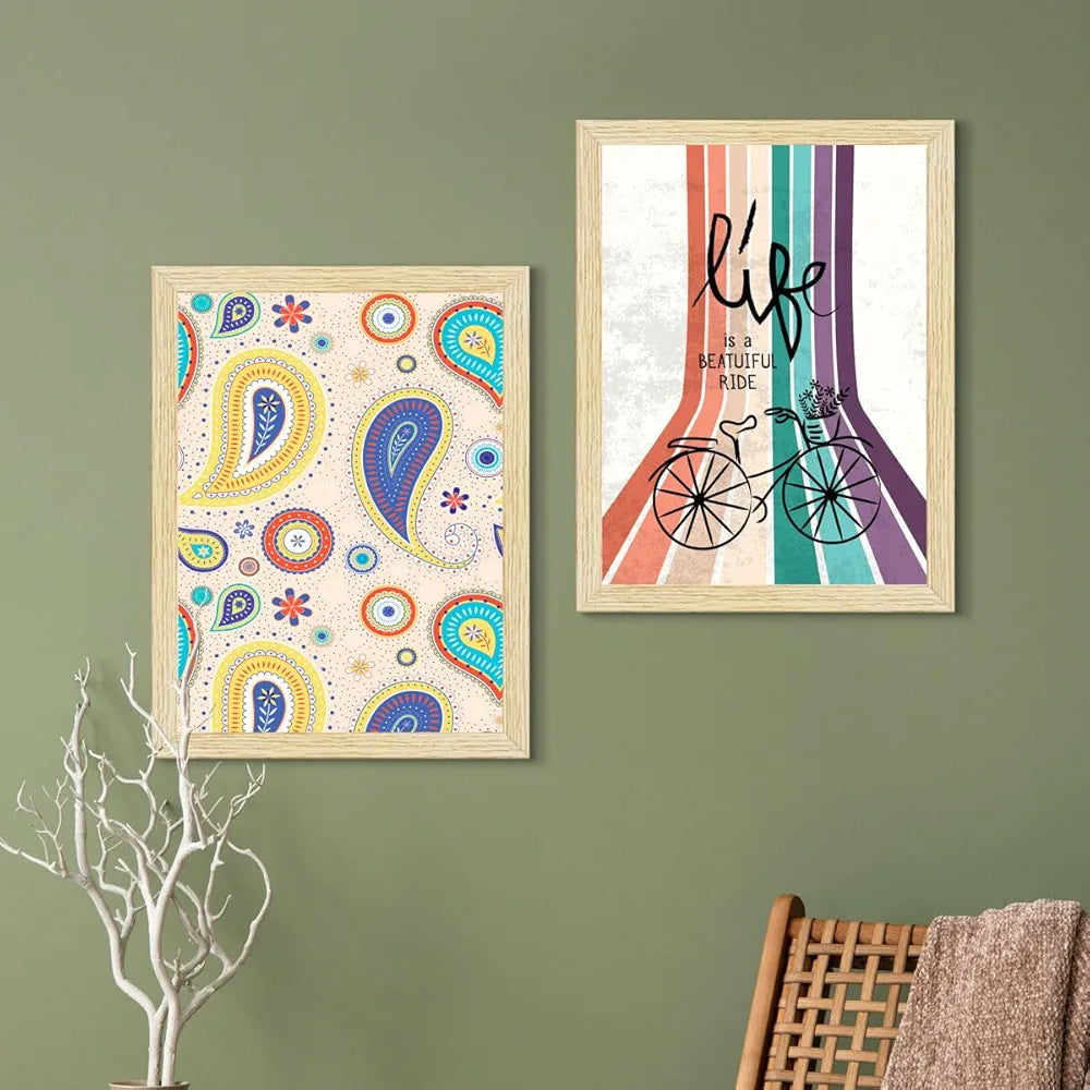 ArtX Paper Abstract Big Wall Art Frame Painting Multicolor Set of 4