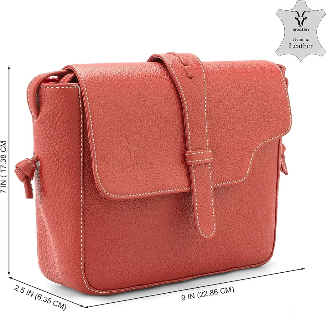 Goatter Genuine Leather Sling Cross-Body Bag For Girls And Women's