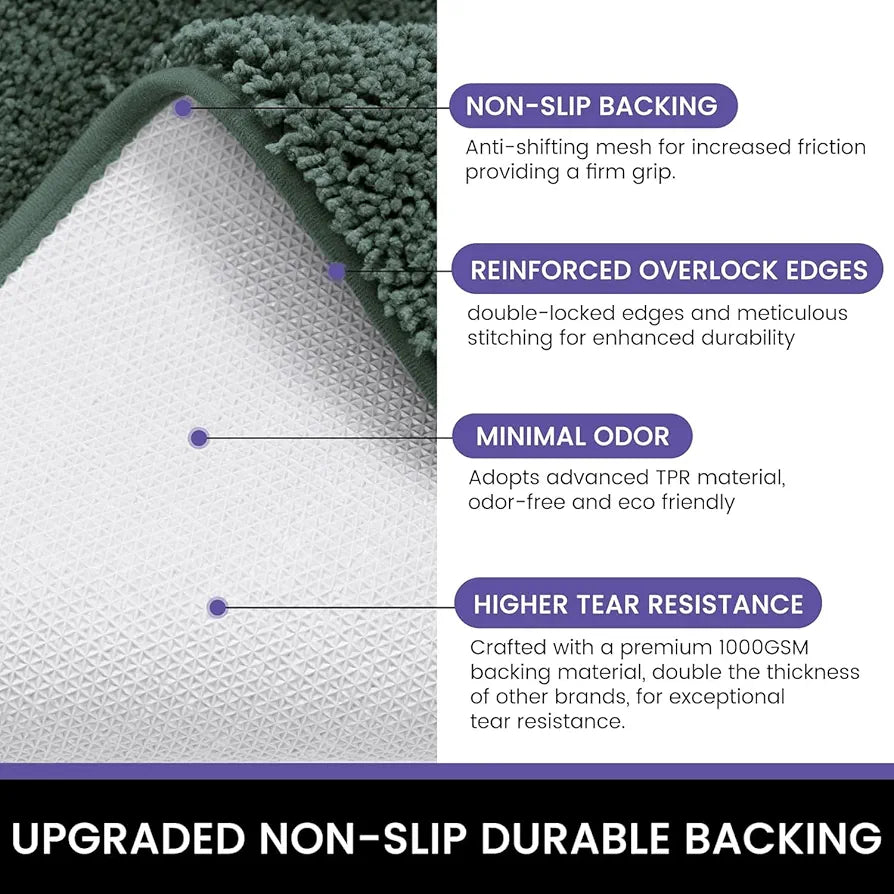 Luxe Home International Microfibre Rectangular Bath mat Super Soft Anti Skid Newman Mats For Bathroom Colour Taupe