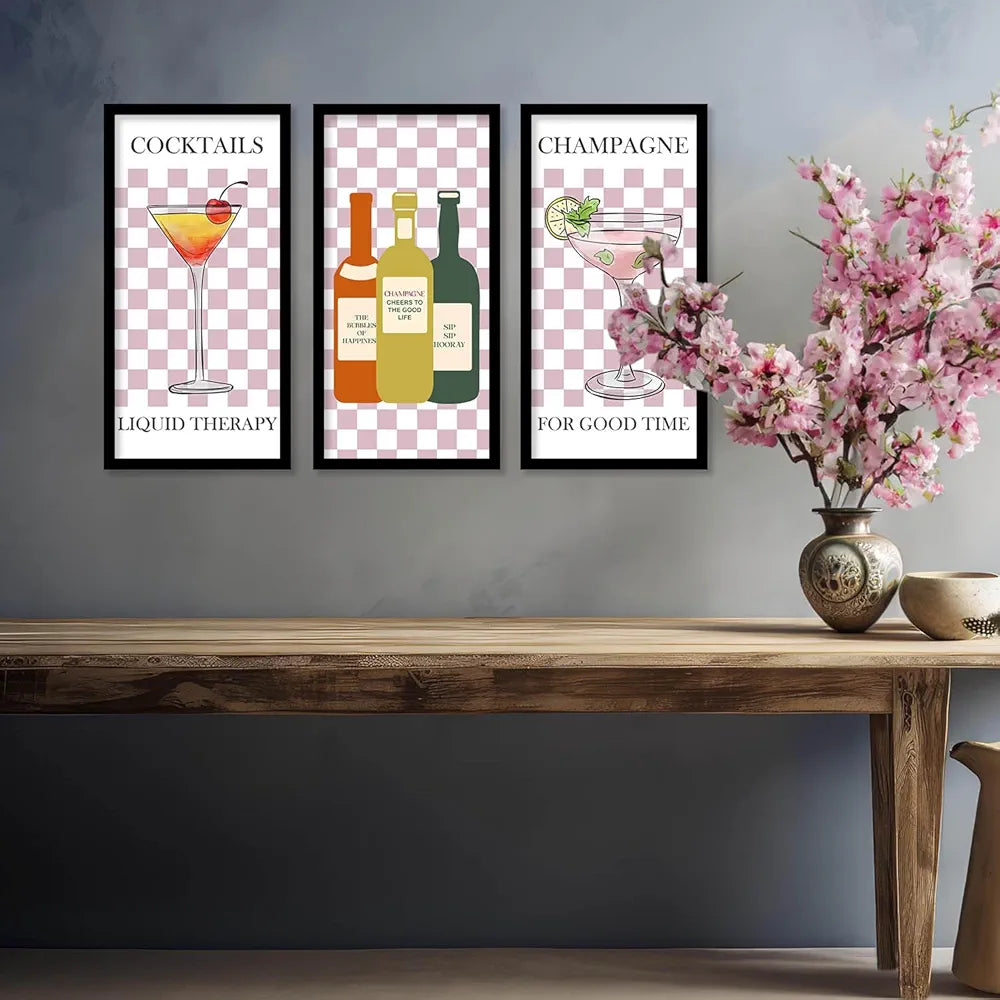 Kotart - Framed Posters for Cafe/Restaurant Cocktails  Set of 3