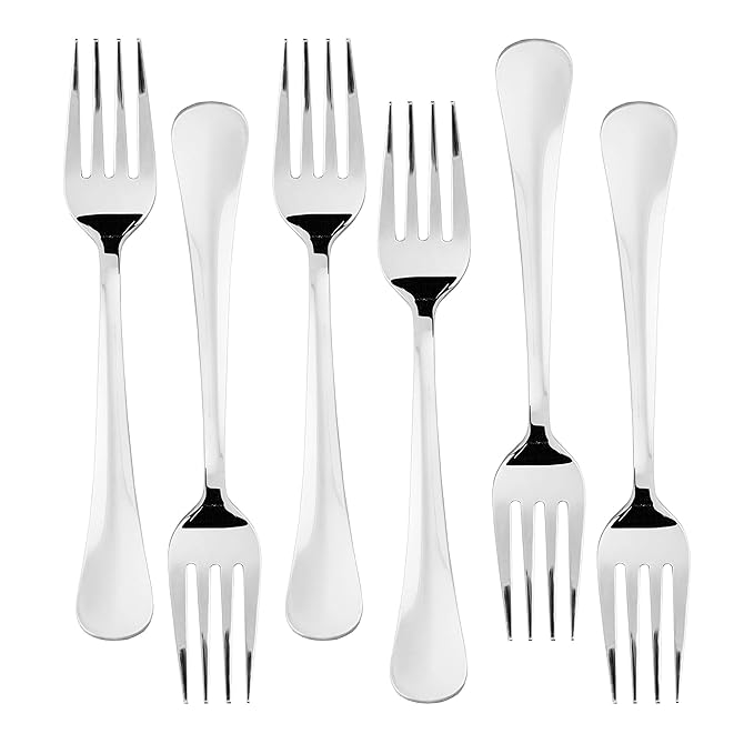 Sumeet Stainless Steel Dessert/Table Forks Set of 6 Pc – (18.2cm L) (1.6mm Thick)