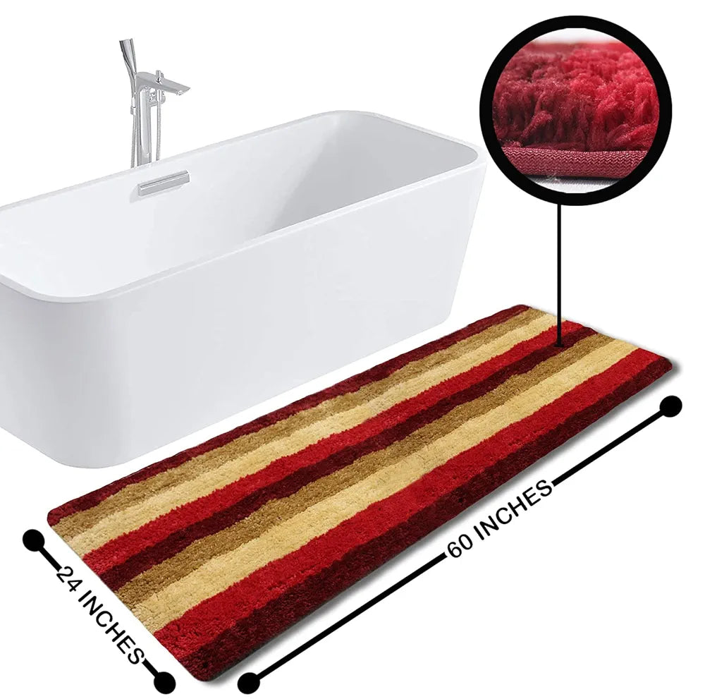 Luxe Home Jericho Runner 2500 Gsm Super Soft Microfiber Anti-Skid Washable Runner Colour Cherry 2x5 Feet