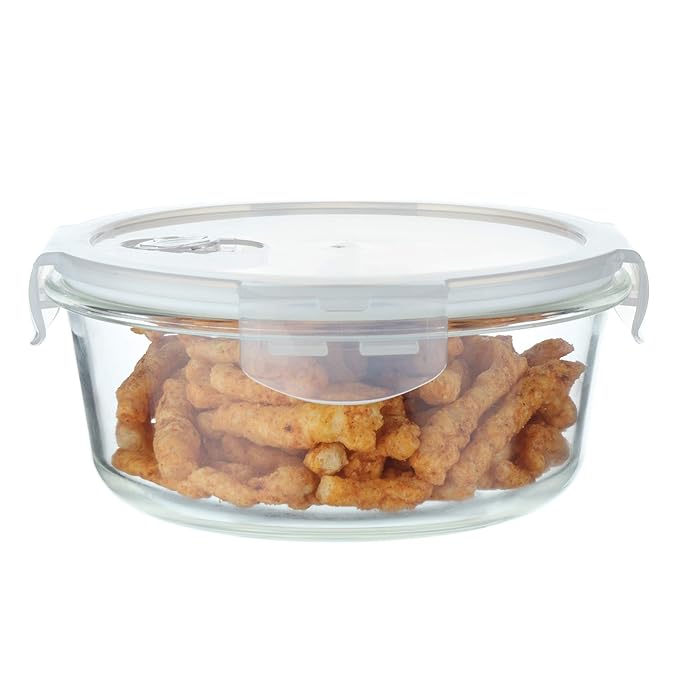 Femora Borosilicate Glass Containers for Kitchen | Storage Box for Kitchen With Air Vent Lid | Set of 1 | 940 Ml