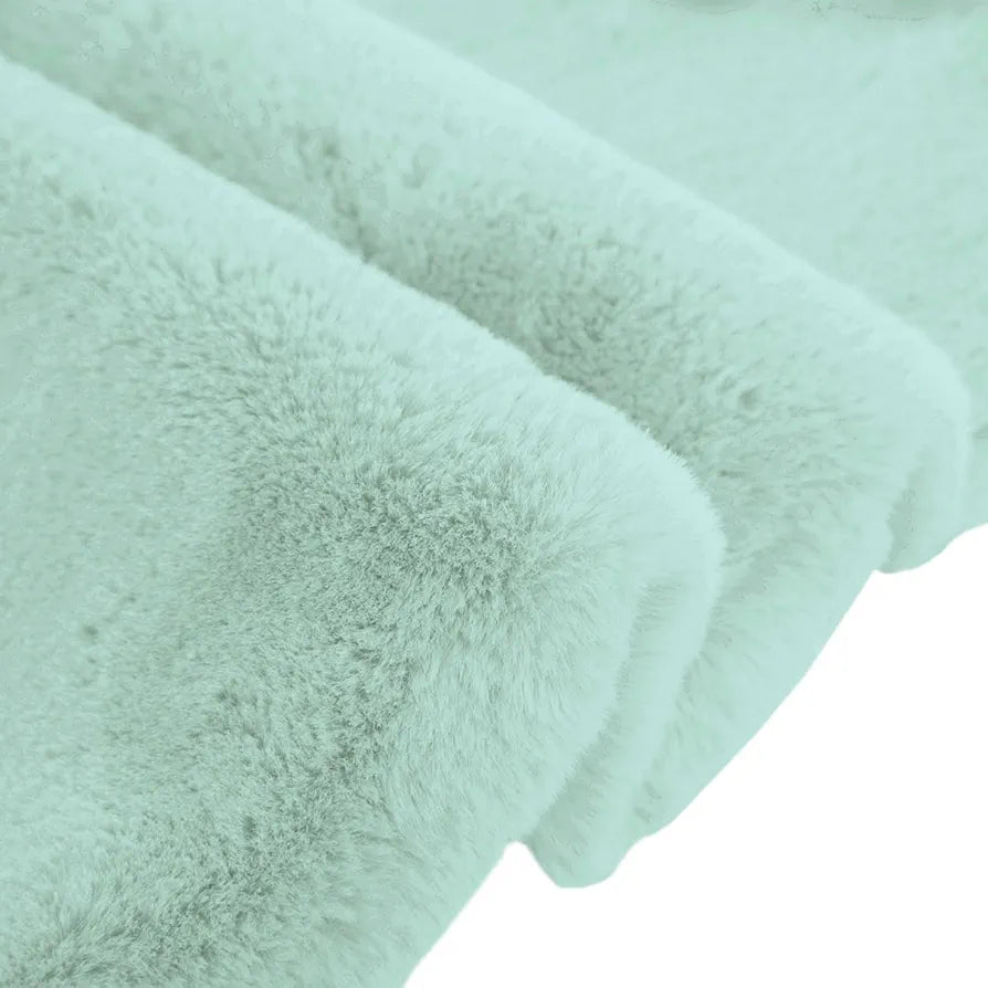 Luxe Home International Rectangular Bath Mat Super Soft Anti Skid Rabbit Fur Mats 40X60 Cm Colour Lime