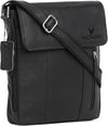 Leather 11 inch Sling Messenger Bag for Men I Multipurpose Crossbody Bag I Travel Bag with Adjustable Strap | Black