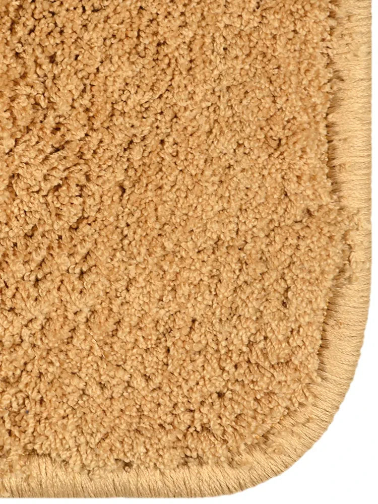 Saral Home Neo Shaggy Yarn Anti-Skid Round Mats Colour Gold