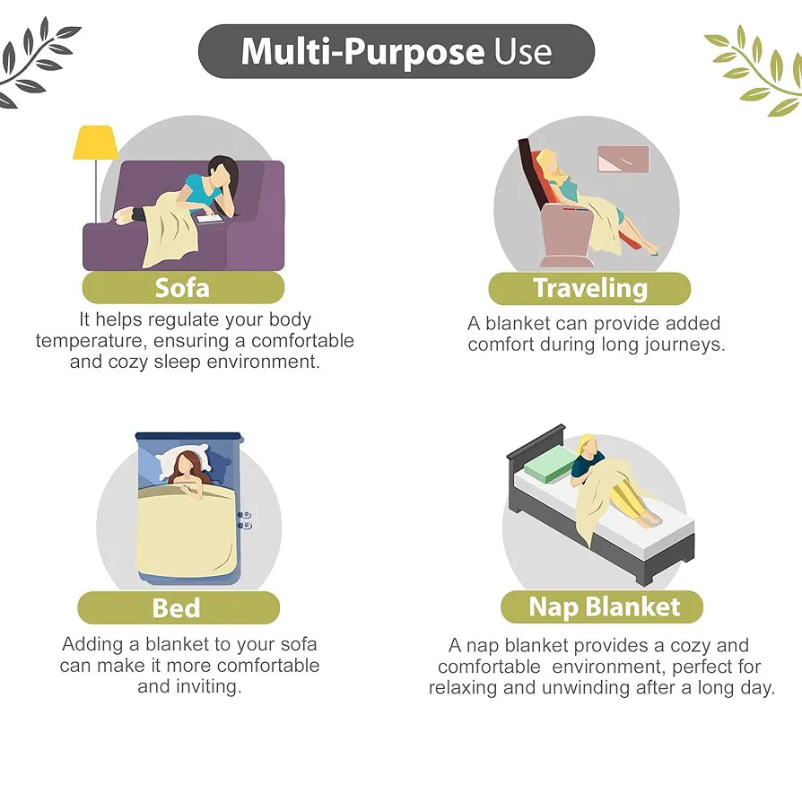 Divine Casa 120 GSM Microfiber Single Dohar Soft & Lightweight Throw Blanket Cozy & Breathable Zig-Zag Pattern Mourning Colour Dove & White