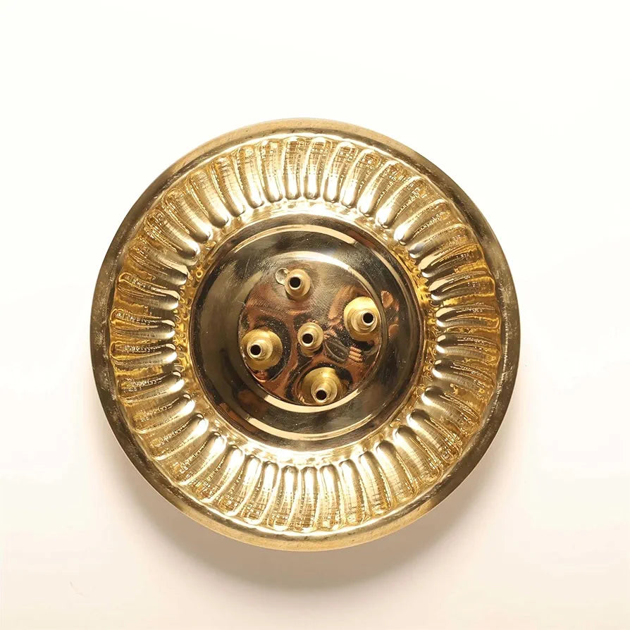 Pure Source India Brass Incense Sticks Holder Agarbatti Stand with Ash Catcher 4 Inch Gold