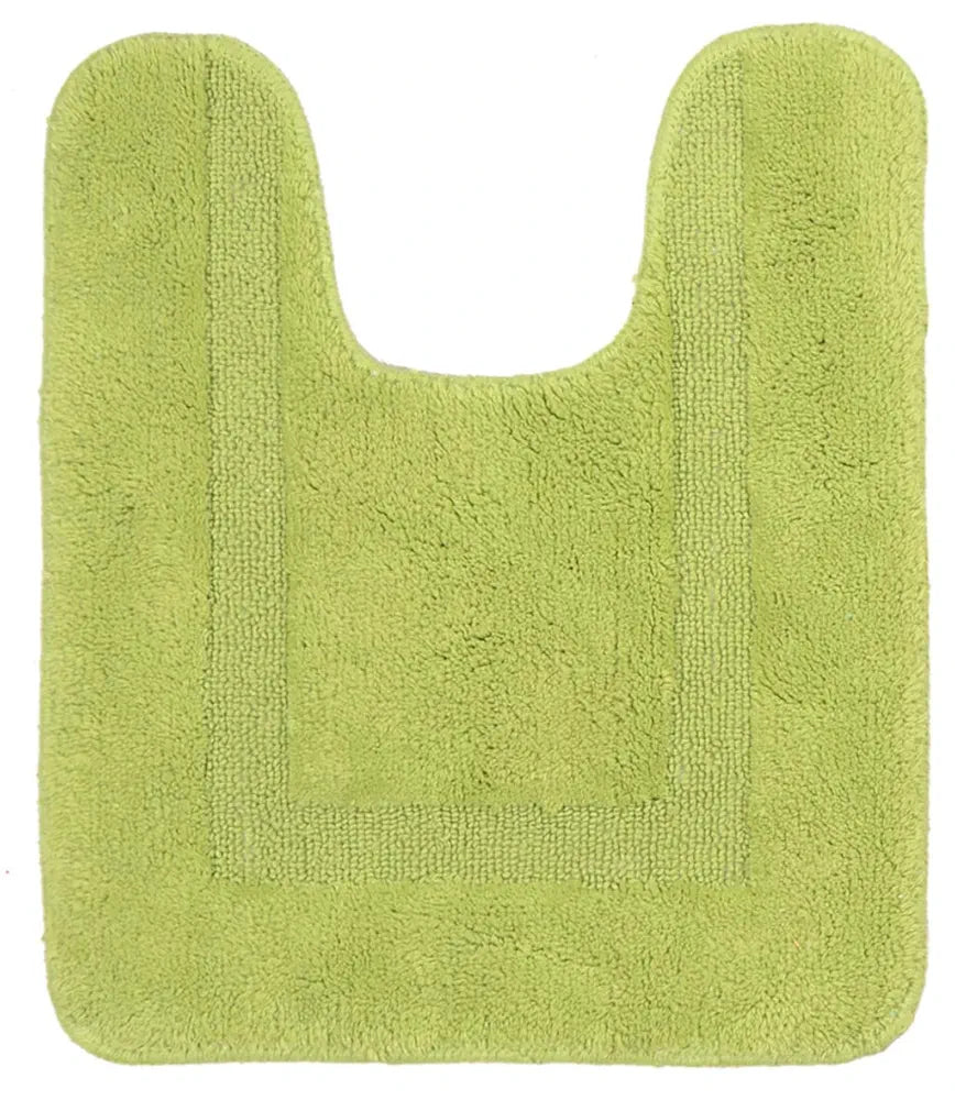 Saral Home Cotton Anti Slip Bathmat Set with Contour Colour Green