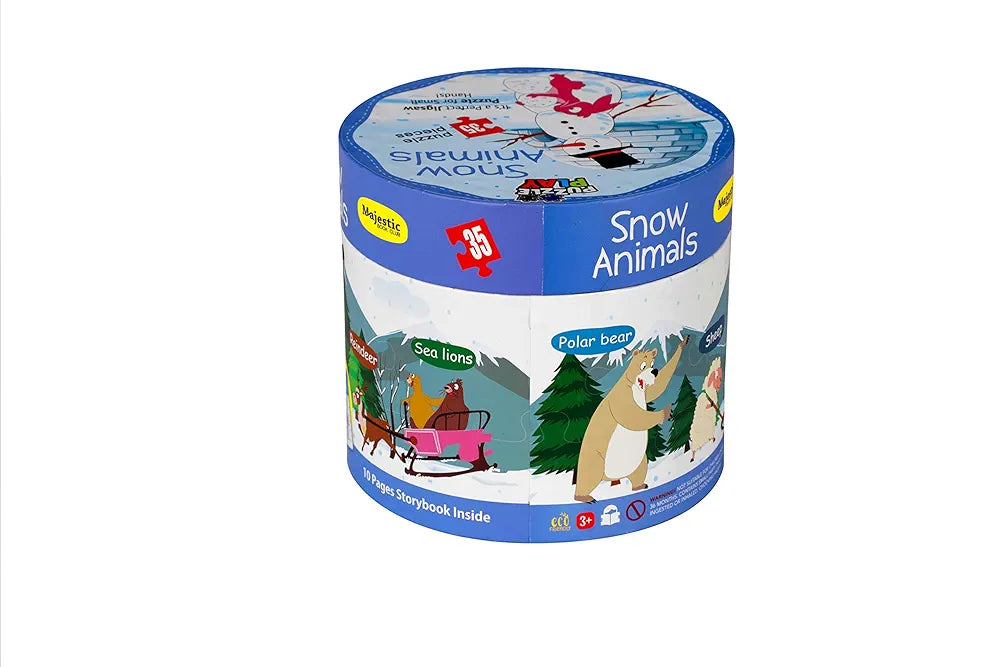 The Book Tree Snow Animals Puzzle Box for Kids I 35 Jigsaw Puzzle Pieces & 1 Storybook I Educational Toy for Children Age 3+ I for Children by Majestic Book Club