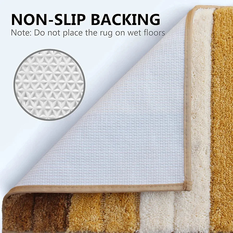 Luxe Home International Microfiber Rectangular Bath mat Soft Anti Slip Skid Luxury Mats 40X60 Cm Colour Tobacco (Pack of 2)