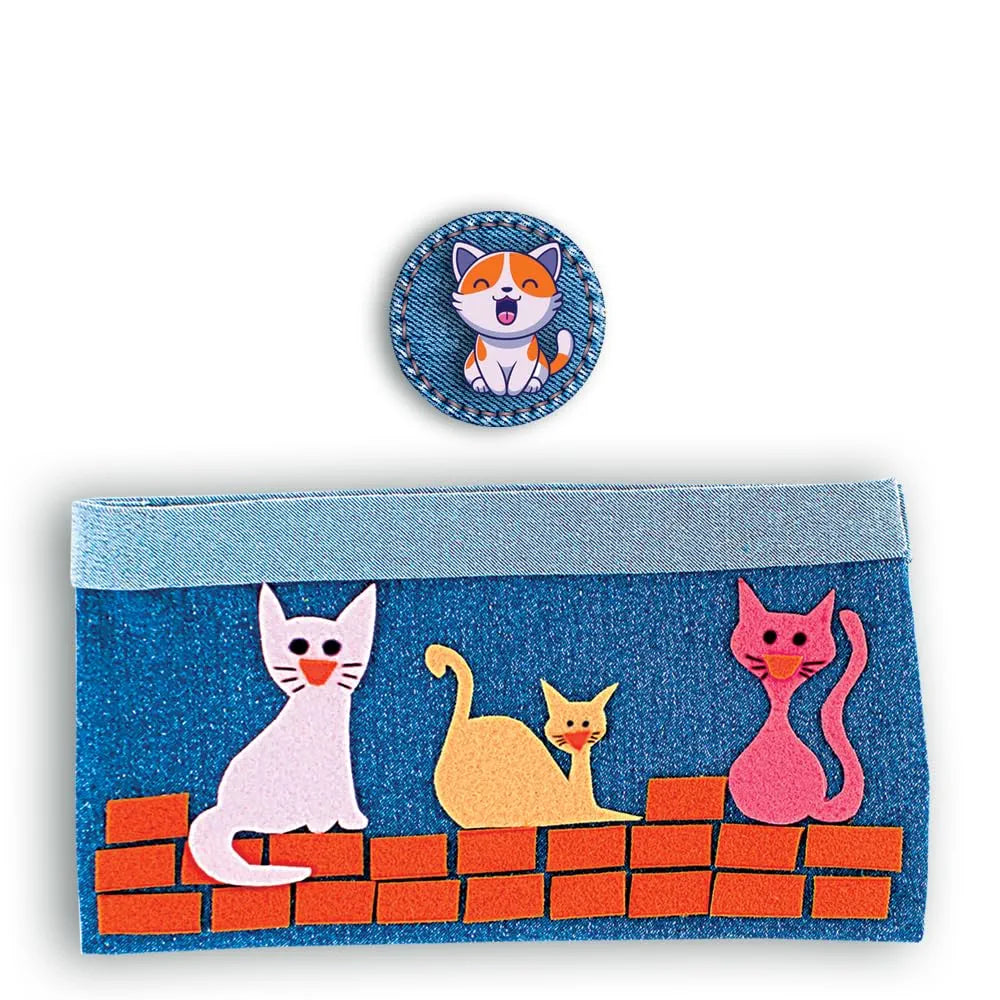 TOYKRAFTT Denim Dainties Craft Kit for Girls Aged 9-12, Gift for Girls Age 8-10 Years, Lhama, Owl, Cat Themed Felt Stickers Included
