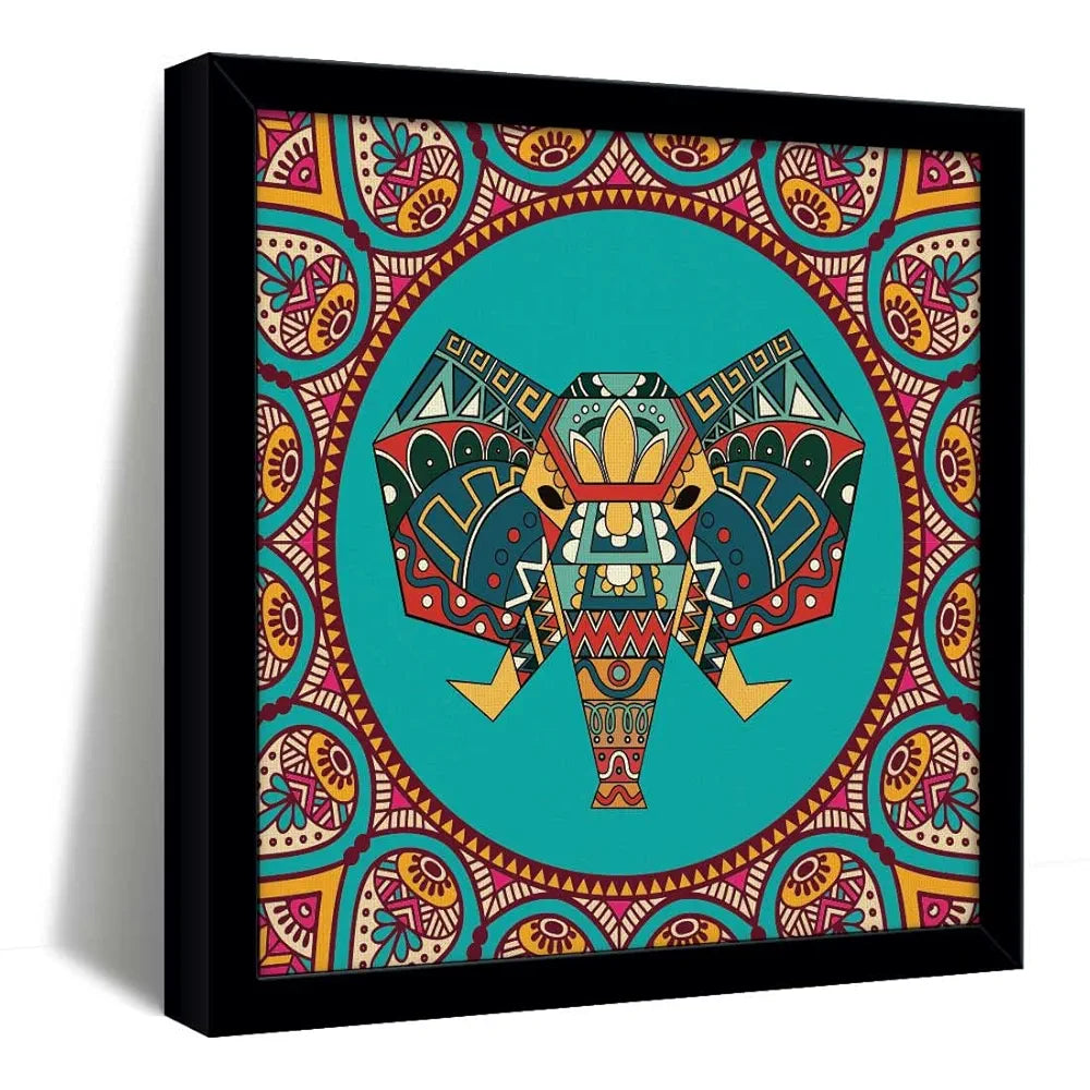 ArtX Elephant Mandala Vector Big Canvas Painting