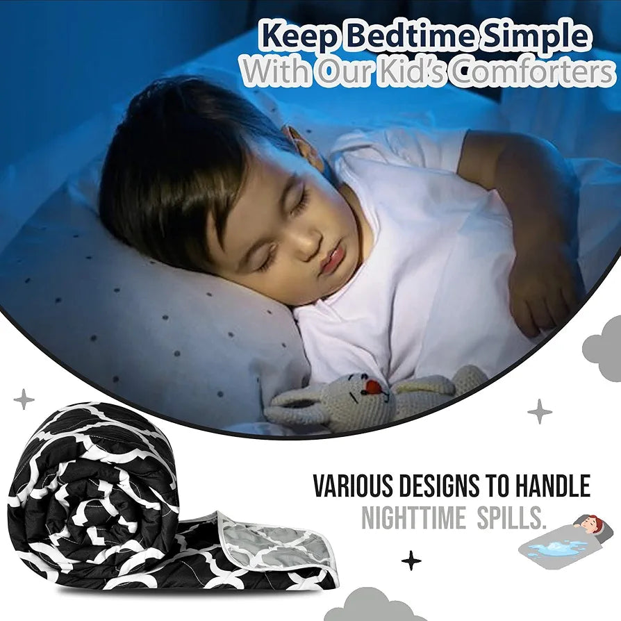 Divine Casa 120 GSM Microfiber Reversible Kids Single Bed Comforter Ultra-Soft Toddler Blanket Colour Caviar