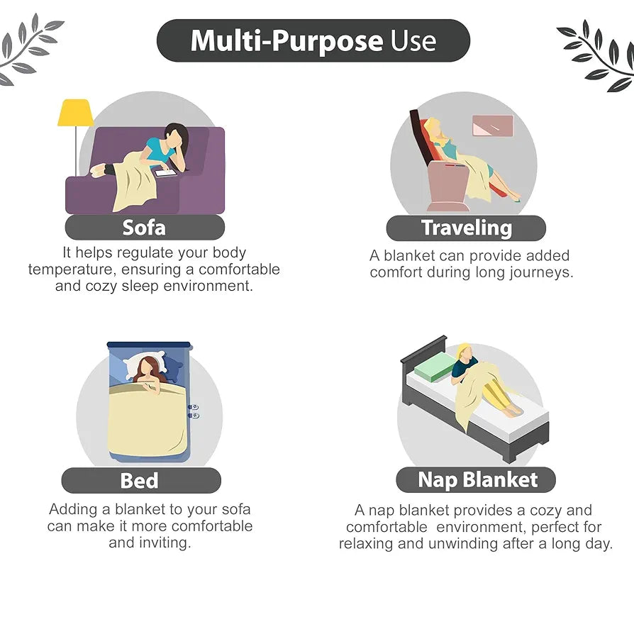 Divine Casa 120 GSM Microfiber Single Dohar Soft & Lightweight Throw Blanket All-Season Comfort Zig-Zag Pattern Raven Colour Black & White