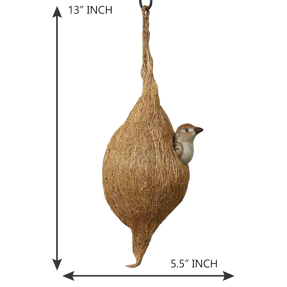 Webelkart Webel-kat Designer Balcony Cage and Garden Premium Hanging Coir Bird Nest for Small Birds