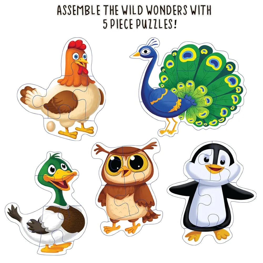 The Book Tree Birds Puzzle Box for Kids I Educational Toy for Kids Age 2+ I 60 Jigsaw Puzzle Pieces and 1 Story Book for Early Learning I A for Children by Majestic Book Club