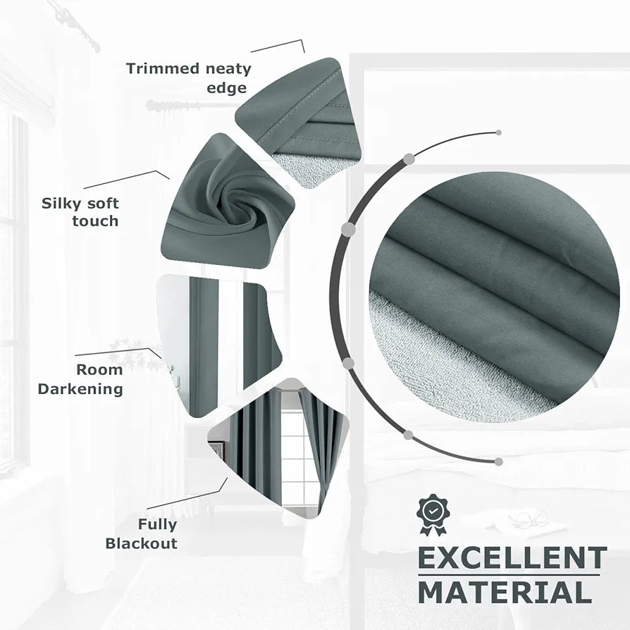 Divine Casa 7 Feet Super Satin Semi Blackout Door Curtains Colour Chocolate Brown Solid Sunlight Blocking Panels (Pack of 2)