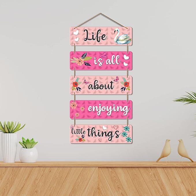 Artvibes Welcome Home Quote Decorative Wall Art Mdf Wooden Wall Hanger for Living Room