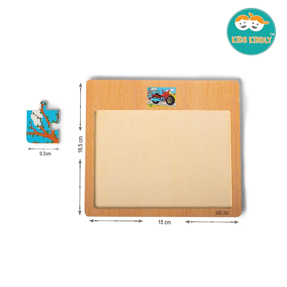 KIDS KINDLY Wooden 12 Piece Jigsaw Puzzle for Kids, Animals & Vehicle Theme Game, Promotes Fine Motor Skills, Improve Hand-Eye Coordination, Puzzle Game for Kids - 3 Years+  Random Design