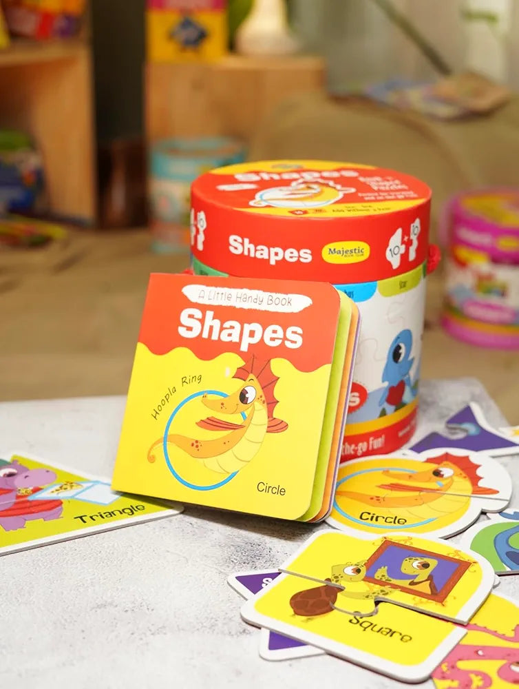 The Book Tree Shapes Puzzle Box for Kids I Educational Toy for Kids Age 2+ I 20 Shaped Jigsaw Puzzle Pieces and 1 Story Book for Early Learning I A for Children by Majestic Book Club