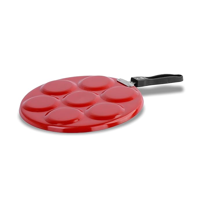Sumeet 2.6 mm Non Stick Multi Snack Maker (Red, 26.5 cm Dia) Egg Poach and more