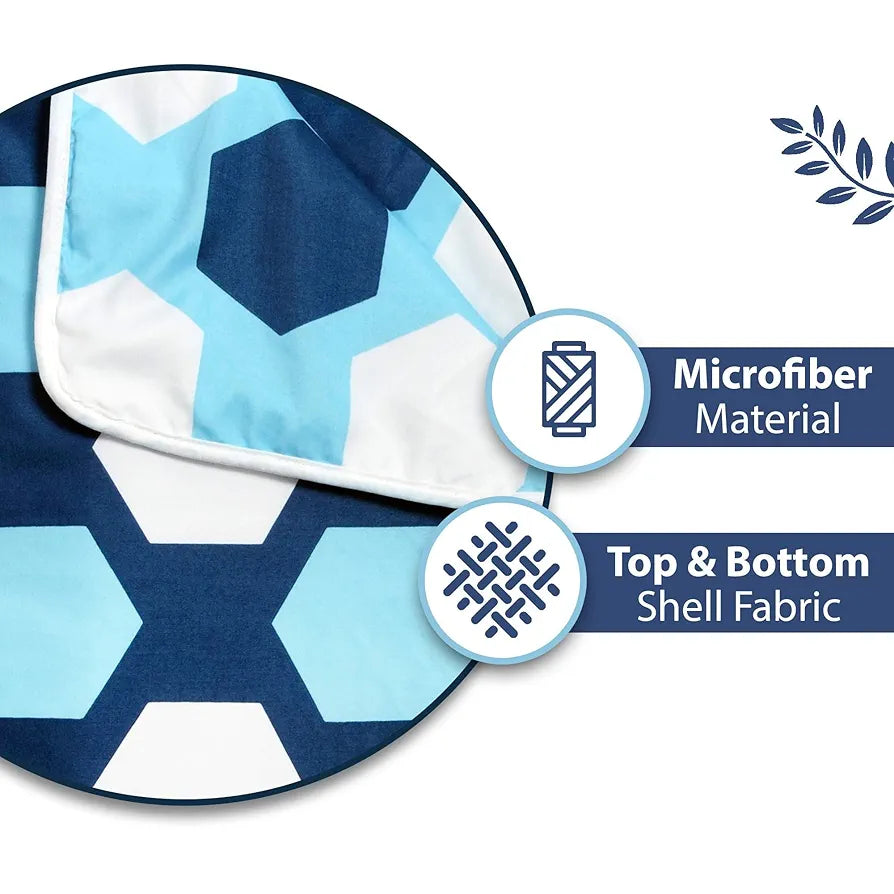 Divine Casa 120 GSM Microfiber Double Dohar Soft & Lightweight Throw Blanket Hexagonal Pattern Colour Legion Blue