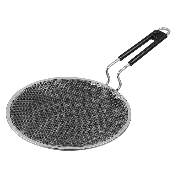 Vinod SAS Pro Platinum Triply Stainless Steel X Tawa - 25 cm | 4.0 mm Thick | Hexa Design